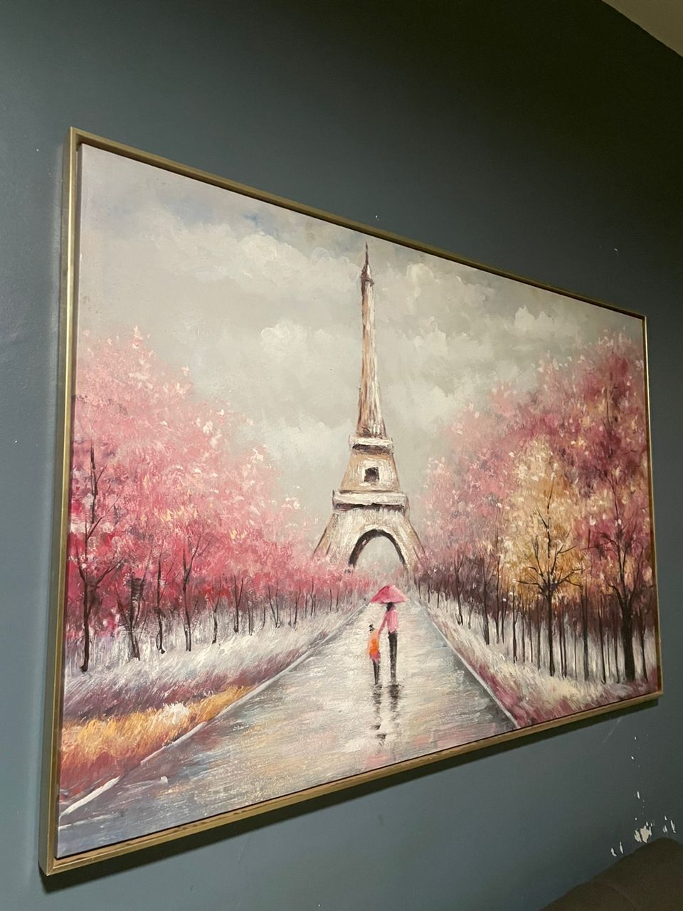 Abstrait Paris Tour Eiffel Photo Art Mural Coloré Arbres Paysage Toile Peinture À L'huile - Vue détaillée 4